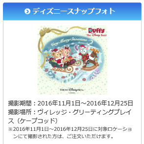 東京ディズニーランド シー ダッフィー 16年クリスマス限定スナップフォト みーたん主婦のコスパ大好き日記